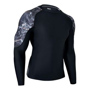Maillots de compression personnalisés pour hommes BJJ MMA à manches longues en Spandex/Polyester 220g, imprimés par transfert thermique, respirants, service OEM - Product Image 3