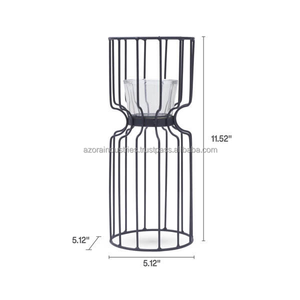 เชิงเทียนลวดโลหะแบบทันสมัยที่ใส่เทียนทีไลท์เหล็กสุดโฉบเฉี่ยวสำหรับตกแต่งบ้าน2025วางแบบพกพาเคลือบสีดำคริสต์มาส - Product Image 4