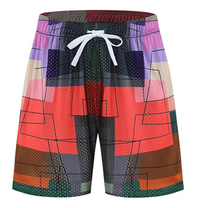 กางเกงขาสั้นออกกำลังกายลายพรางสำหรับผู้ชายสุดเทรนดี้  โลโก้แบบซับลิเมชั่นสั่งทำได้ ผ้าฝ้ายเนื้อหนา มีเชือกผูกเอว เหมาะสำหรับวิ่ง ฟิตเนส และเล่นกีฬา - Product Image 3