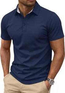 Camiseta de golf personalizada, camiseta de golf para hombre y mujer, tela de sarga, camisa de golf 100% algodón de secado rápido, camisa de golf de verano al por mayor - Product Image 3
