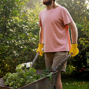 Gants de travail professionnels en cuir de vachette de bonne qualité, résistants à la chaleur, pour le jardinage, la menuiserie et la sécurité. - Product Image 5