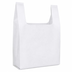 Bolsa de Compras Premium Blanca de Tela No Tejida con Corte en U, Resistente y Reutilizable, Personalizable, Proveedor Mayorista para Uso en Supermercados - Product Image 1