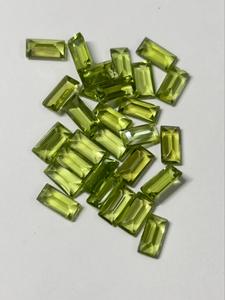 Peridoto natural, corte rectangular tipo baguette, piedras preciosas facetadas sueltas para la fabricación de joyas, olivino certificado y calibrado - Product Image 2