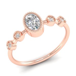 REYES Latest Design 14K Solid Rose Gold 0.53 Carat HPHT CVD Lab Grown Diamond Engagement <b>Rings</b> For Women <b>Fine</b> Jewelry - Product Image 2