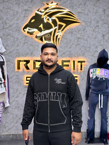 REXFIT Sports <b>Men's</b> <b>Pink</b> Hoodie Oversized Streetwear French Terry Regular Fit Front Print Casual Autumn Wear <b>Sweatshirts</b> - Product Image 4
