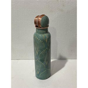 Botella de Agua de Cobre Puro de 1000 ml, a Prueba de Fugas, con Beneficios Ayurvédicos para la Salud, Botella Deportiva para Yoga, con Diseño de Mandala y Acabado Lacado - Product Image 4
