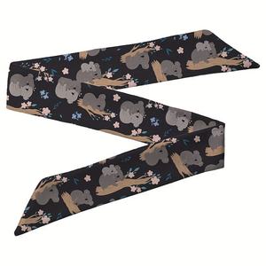 Custom Silk Skinny <b>Scarf</b> Winter Bird Berry Branch Pattern Small <b>Neck</b> Tie Handle Ribbon <b>Scarf</b> - Product Image 2