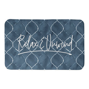 Tapis de bain relaxant et antidérapant, motif marbre bleu, absorbant et lavable en machine – Vente en gros - Product Image 1
