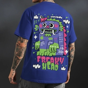 เสื้อยืดคอตตอนหนาน้ำหนักมากทรงโอเวอร์ไซส์สำหรับผู้ชาย ลายยาแก้ไอสุดฮิตประจำฤดูร้อนปี 2026 ขายส่ง - Product Image 3