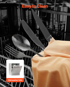 Ensemble de Couverts Premium en Acier Inoxydable Noir Mat Design Royal, Lavable au Lave-Vaisselle, Cuillère Fourchette Couteau pour la Vente en Gros - Product Image 5