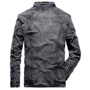 Denim <b>Jacket</b> <b>Mens</b> Winter Plus <b>Velvet</b> Warm Jeans Coat Fashion Classic Retro Slim Denim <b>Jacket</b> Casual Denim <b>Men</b> Clothing - Product Image 2