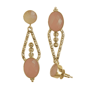 Pendientes colgantes chapados en oro vintage con piedra de ágata y diseño geométrico para mujer, joyería de fiesta - Product Image 6