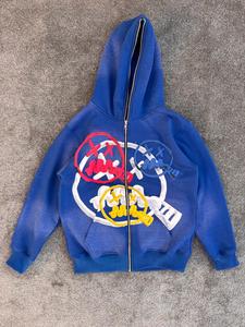 Drop Shoulder French Terry Blank Oversized Streetwear <b>Gym</b> Hoodies Custom Sweatsuit Half Zip Pullover <b>Sweatshirt</b> - Product Image 2