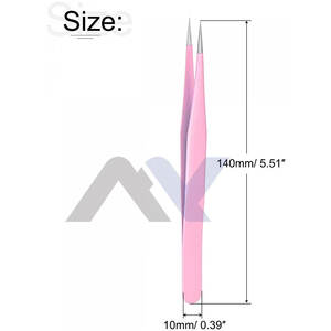 Outils de maquillage, pinces pour extensions de cils, outils de beauté, pinces à cils de couleur rose, pinces à cils à pointe en fibre, applicateur de cils - Product Image 3
