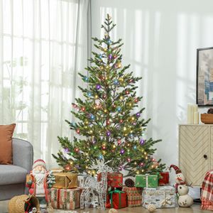 6ft Artificial Prelit Sparse Cedar Christmas <b>Tree</b> with LED <b>Lights</b> 1933 Tips Steel Base for Home Office Holiday for Halloween - Product Image 2