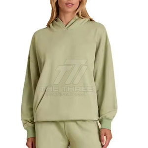Conjunto de Sudadera con Capucha y Pantalones Cortos de Algodón 100% para Mujer, Estilo Casual de Invierno, Ideal para Deportes y Entrenamiento - Product Image 2