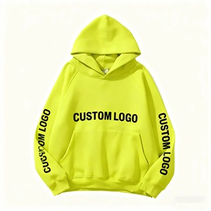 Sweat-shirt à capuche surdimensionné pour homme avec logo personnalisé, jaune, en coton et polyester, avec poche, décontracté, pour l'automne, imprimé - Product Image 4
