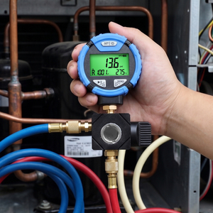 เกจวัดแรงดันน้ำยาทำความเย็นแบบดิจิตอลแรงดันต่ำ พร้อมช่วงวัด -14.5~800psi, รองรับน้ำยาทำความเย็นได้ 88 ชนิด สำหรับเครื่องมือซ่อมแซมระบบปรับอากาศ HVAC และรถยนต์ - Product Image 1