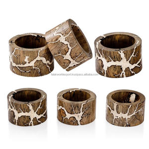 Servilletero de madera personalizado, servilleteros de nogal para hotel, fiesta en casa, servilletero de madera hecho a mano, soporte para anillo Falak World Export - Product Image 3