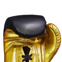 Gants de boxe de luxe en PU noir et or, longueur poignet, durables, pour l'entraînement et le sparring, accessoires