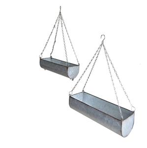 Support de pot suspendu en métal galvanisé à 2 niveaux, style ferme, pour intérieur/extérieur, avec chaîne et crochet, pour balcon et décoration de jardin - Product Image 5