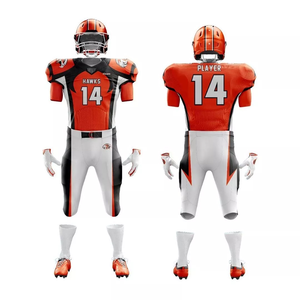 Uniformes de football américain élégants et entièrement personnalisables, sublimés avec broderie du nom et du numéro, maillots imprimés respirants - Product Image 3
