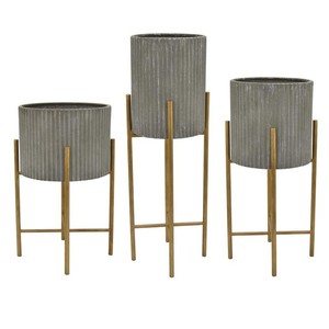 Pot de fleurs décoratif en métal de style nordique minimaliste avec support, porte-plantes d'intérieur pour la décoration moderne de la maison et du balcon - Product Image 6