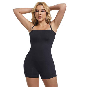 Body gainant une pièce pour femme, col carré, contrôle du ventre, couleur unie, en Spandex et Polyester, tricoté sans couture - Product Image 5