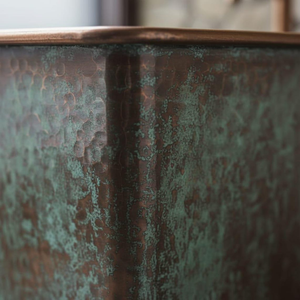 Baignoire japonaise carrée en cuivre, style Ofuro, avec finition patine verte, pour maisons de luxe, villas, hôtels, centres de villégiature - Product Image 3