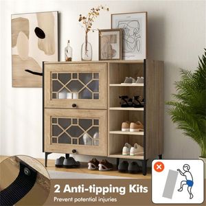 Adjustable Shelf Entry <b>Shoe</b> Cabinet for Storing <b>Shoes</b> and <b>Accessories</b> - Product Image 6