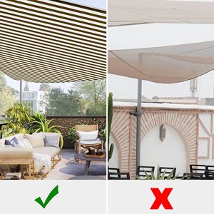 Tenda Parasole Triangolare 22x22x22 Caffè e Bianco - Vele e Reti Ombreggianti Attraenti per Esterni - Product Image 2