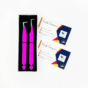 Somofy Enterprises Eyelash Tweezers Anti-Static Durable 10mm Bottom Design <b>Pink</b> Stainless Steel Precision <b>Tools</b> <b>Box</b> Packaging - Product Image 1