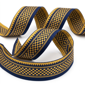 Cinta Decorativa Textil de 31 mm en Azul Marino y Dorado de Neelkamal Industries para Prendas de Vestir, Diseño de Interiores y Aplicaciones Creativas - Product Image 2