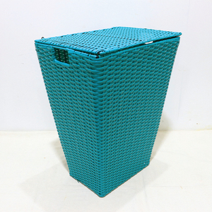 New Design Plastic <b>Wicker</b> Laundry <b>Basket</b> Iron Frame <b>Hamper</b> with Lid & Removable Liner - Product Image 6