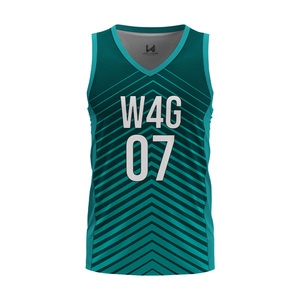 เสื้อบาสเก็ตบอลแบบกำหนดเอง W4G สำหรับทุกเพศ คอวี แขนกุด ระบายเหงื่อได้ดี ผลิตจากโพลีเอสเตอร์ 100% ลายพิมพ์เรขาคณิต เสื้อทรงแอธเลติกสำหรับผู้ใหญ่ - Product Image 1