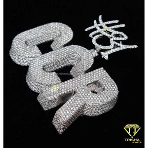 Luxury Custom <b>Initial</b> Pendant Moissanite Diamond 925 Sterling <b>Silver</b> Iced Out Letter <b>Necklace</b> Hip Hop Streetwear Jewelry For Men - Product Image 4