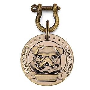 Pendentif d'identification personnalisé pour animaux de compagnie, gravé au laser noir, pour collier de chien, chat, petits animaux, en laiton fait main couleur or - Product Image 6