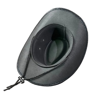 Chapeau de Cowboy Western Vintage Tête de Bœuf Ceinture Rivet Fedora Chapeaux pour Hommes Femmes Voyage en Plein Air Large Bord Faux Cuir Cowgirl Casquettes de Soleil - Product Image 5