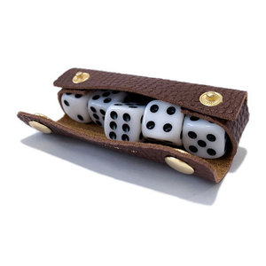 square shape leather <b>dice</b> pouch with botton and customized logo in very cheap price - Product Image 1