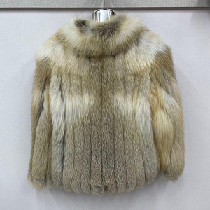 New Fashion Faux Fur <b>Overcoat</b> <b>Men's</b> <b>Camel</b> Cashmere Blend with Fox Fur Collar - Product Image 4