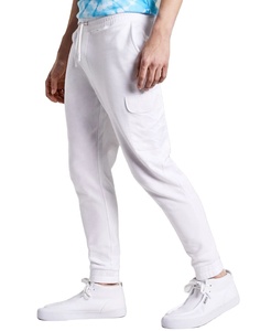 Pantalones deportivos de primera calidad con logotipo personalizado para hombre, pantalones elásticos de 100% algodón de alta calidad de cintura media para gimnasio, pantalones deportivos de lona de estilo informal - Product Image 3