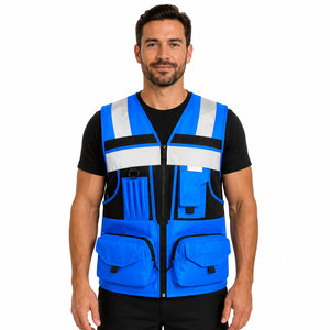 High Visibility Reflective Safety Vest Strong Protection Work <b>Jacket</b> with Strip for Personal Security & Construction <b>Workers</b> - Product Image 1