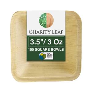 Ciotola Quadrata Mini in Foglia di Palma Naturale da 3,5 Pollici, 2,5 Oz, Prodotto Usa e Getta - Product Image 6