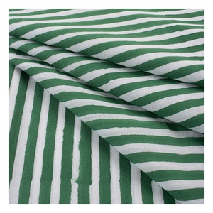 Beautiful Indian Striped Hand Block Printed Summer Cotton Dress Material for Home Decor Bags Latest Collection Wholesale - Product Image 1