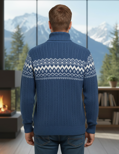 Custom Men’s Winter <b>Pullover</b> <b>Sweater</b> Long Sleeve Solid Color Organic Knitwear with Quick Dry Breathable Anti Wrinkle - Product Image 6