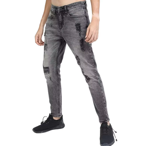 Jean en denim pour homme, couleur unie, coupe slim droite, tricoté, respirant, séchage rapide, personnalisé, idéal pour l'été – Meilleures ventes, prix abordable - Product Image 4