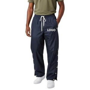 OEM New Men's Casual Baggy Sports <b>Stacked</b> Wide Leg Heavyweight Eco-Friendly Canvas Drawstring Closure Oversized Long Embroidery - Product Image 1