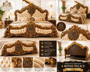 Ensemble de meubles de chambre à coucher de style américain King Size, sur mesure, style château, luxueux, en teck, ensemble de lit royal Maharaja, sculpté à la main, taille King Size - Product Image 6