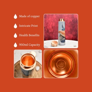 Botella de Agua Ecológica de Doble Pared de Cobre Hecha a Mano para Uso Diario, Diseño Duradero a Prueba de Fugas para una Hidratación Saludable - Product Image 6