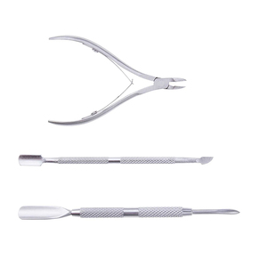Nouvel ensemble de coupe-cuticules en acier inoxydable à design lisse avec poignée à ressort, livraison rapide, professionnel - Product Image 3